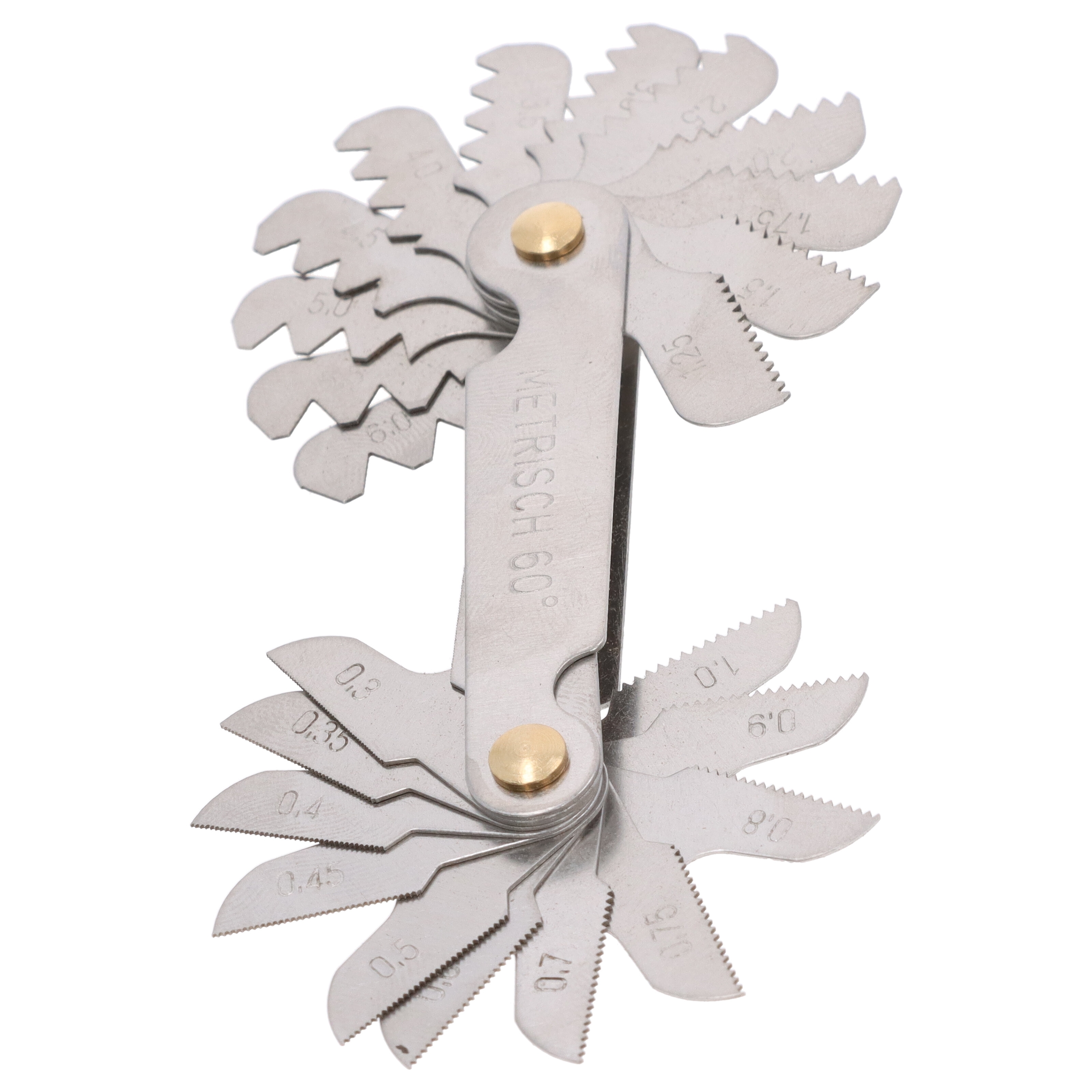 Gewindelehre 24 Blätter 60° Grad metrisch Gewindesteigung Messwerkzeug