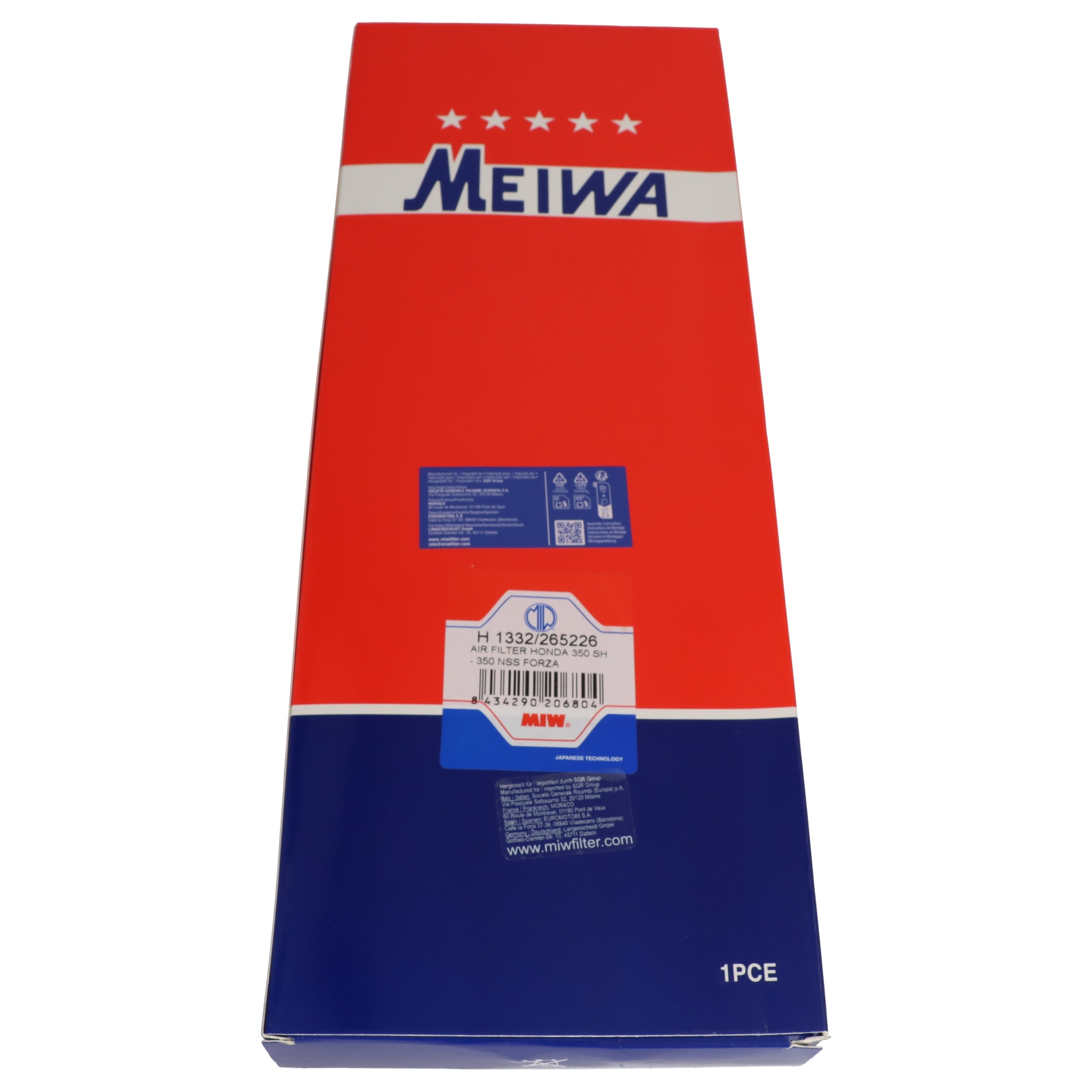 MIW H1332 Luftfilter für Honda 350 SH 2021-26 Forza NSS 350 2021-26 ADV 350 2022-26