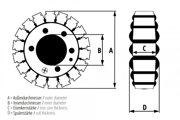 Lichtmaschinen Stator ESG381 für Suzuki VZR 1800 M Intruder 2006-2010