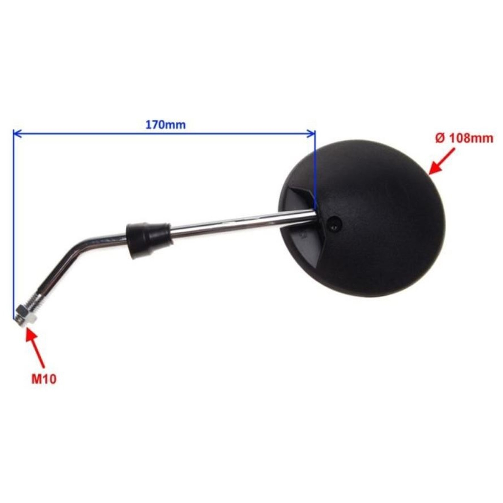 Spiegelpaar für MZ ETZ 125 150 250 251 TS 250/1 M10x1.5mm schwarz