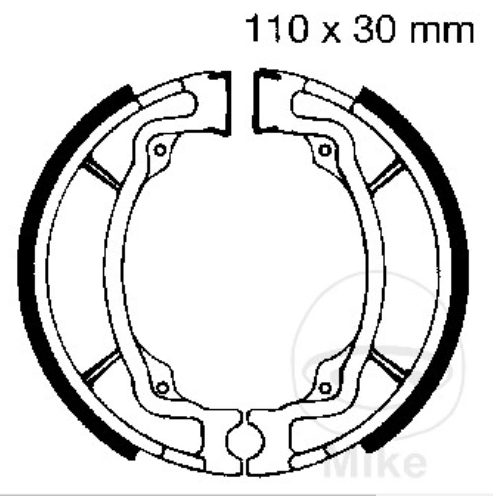 EBC Bremsbacken mit Feder S603 110x30mm für Kawasaki AE AR KLX KE KM