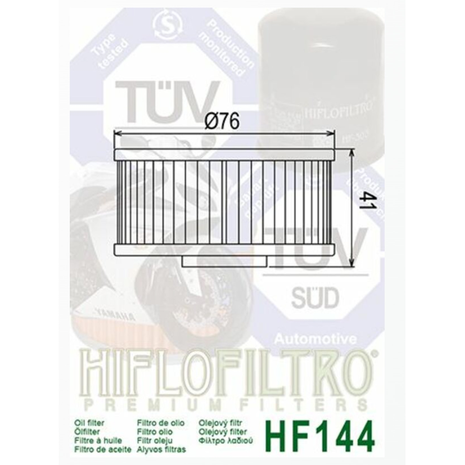 Hiflo HF144 Ölfilter für Yamaha XJ600 XJ650 XJ900 Genesis FZR600 XJ700 FZ600 XS400