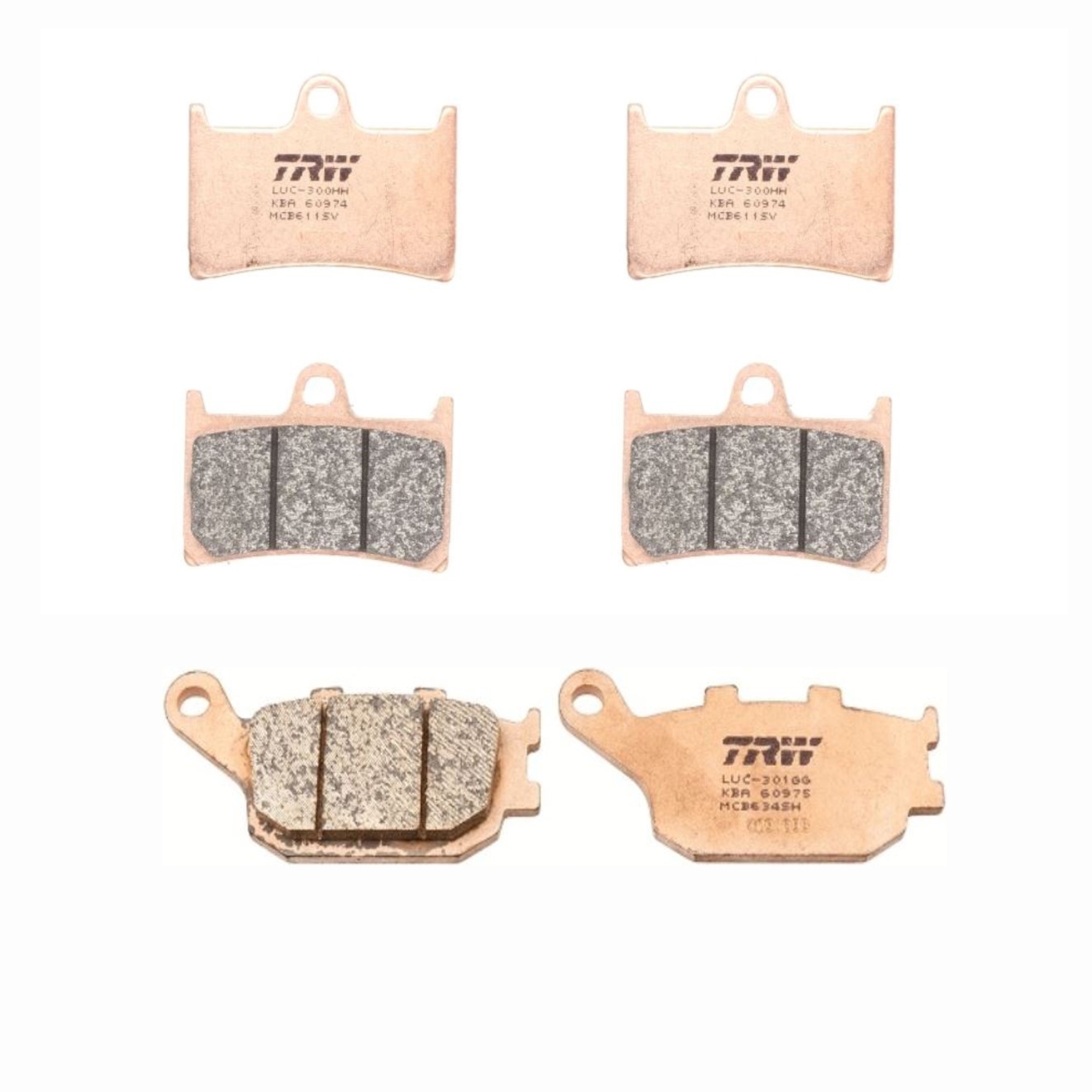 3x TRW Bremsbeläge für Yamaha FZ1 YZF-R1 YZF-R6 Belagsatz vorne + hinten komplett