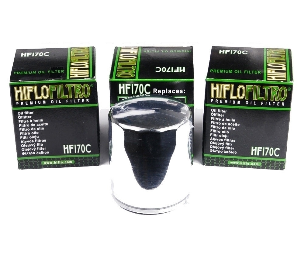 3x Hiflo HF170C Ölfilter chrom