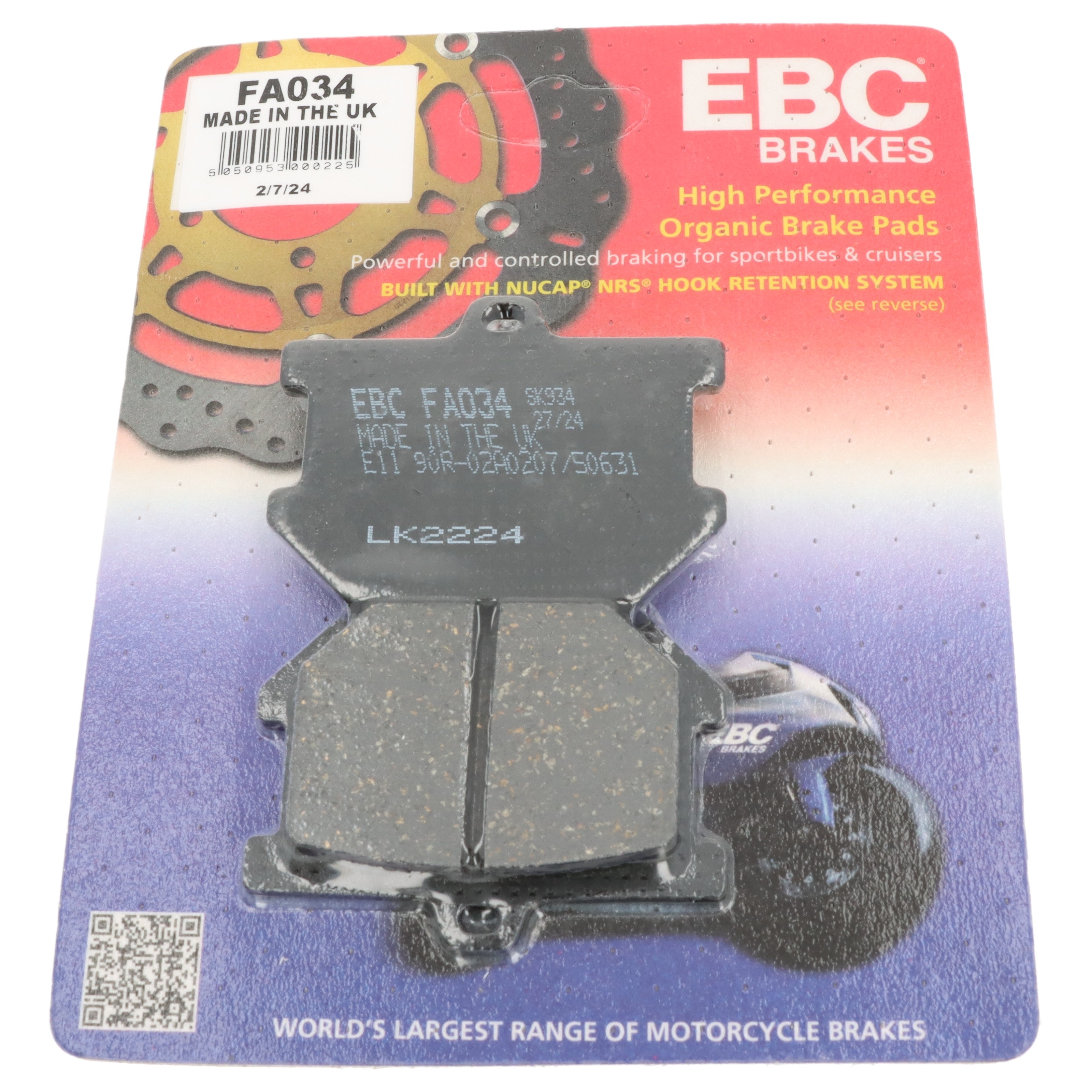 EBC Bremsbeläge FA034 für Yamaha XS XV 250 360 400 500 650 750 850 1000 1100