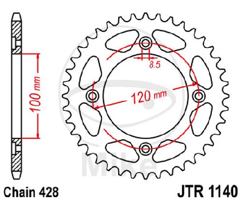 JT Kettenrad 56Z Teilung 428 JTR1140.56