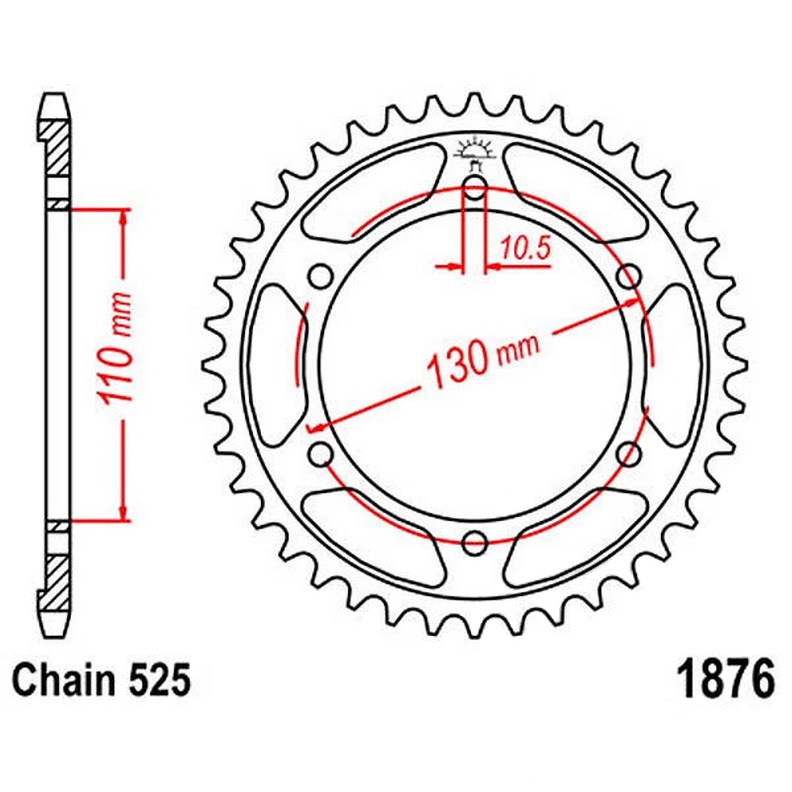 JT Kettenrad 46 Zähne Teilung 525 / JTR1876.46 JT Sprockets