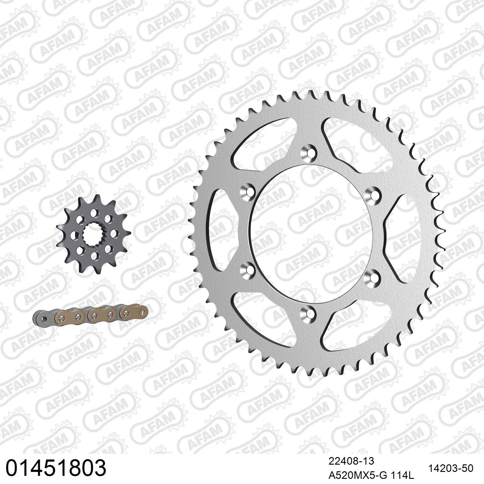 AFAM Kettensatz 520 golden 3814kg für Suzuki RM-Z 450 L5L6L7L8L9M0M1 2015-2021