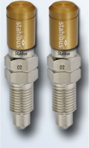 2x stahlbus Schnell-Entlüfterschraube Entlüftungsventil 3/8 Zoll-24UNFx16 + Alukappen Gold