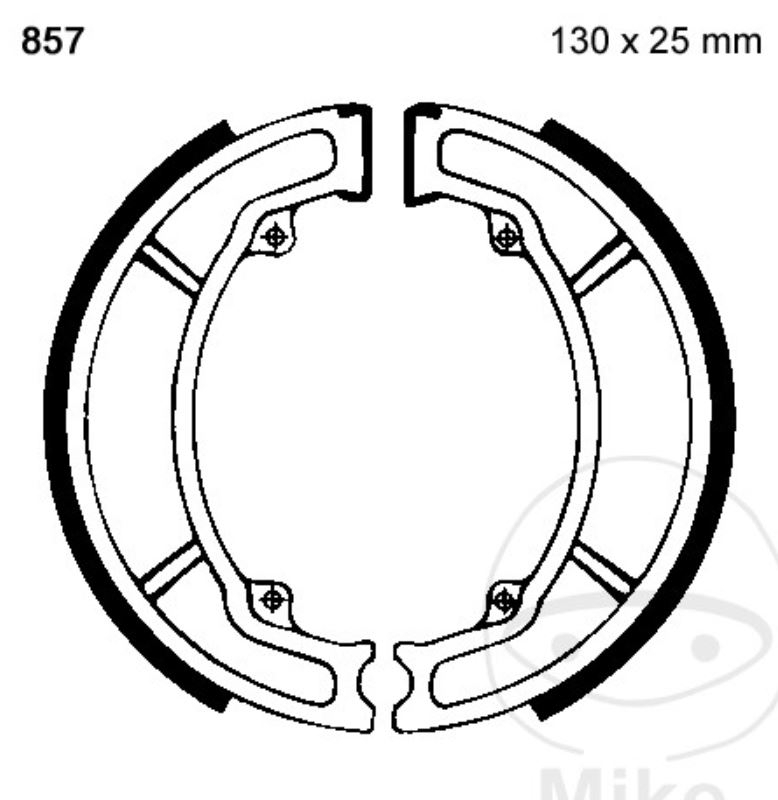 EBC Bremsbacken ohne Federn 857 130x25mm für Peugeot Elyseo 125 1998, 2000,04