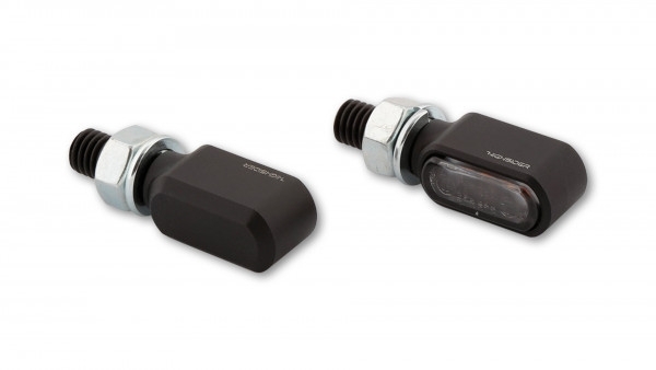 HIGHSIDER CNC LED Blinker LITLLE BRONX, schwarz, getöntes Glas, E-geprüft, Paar
