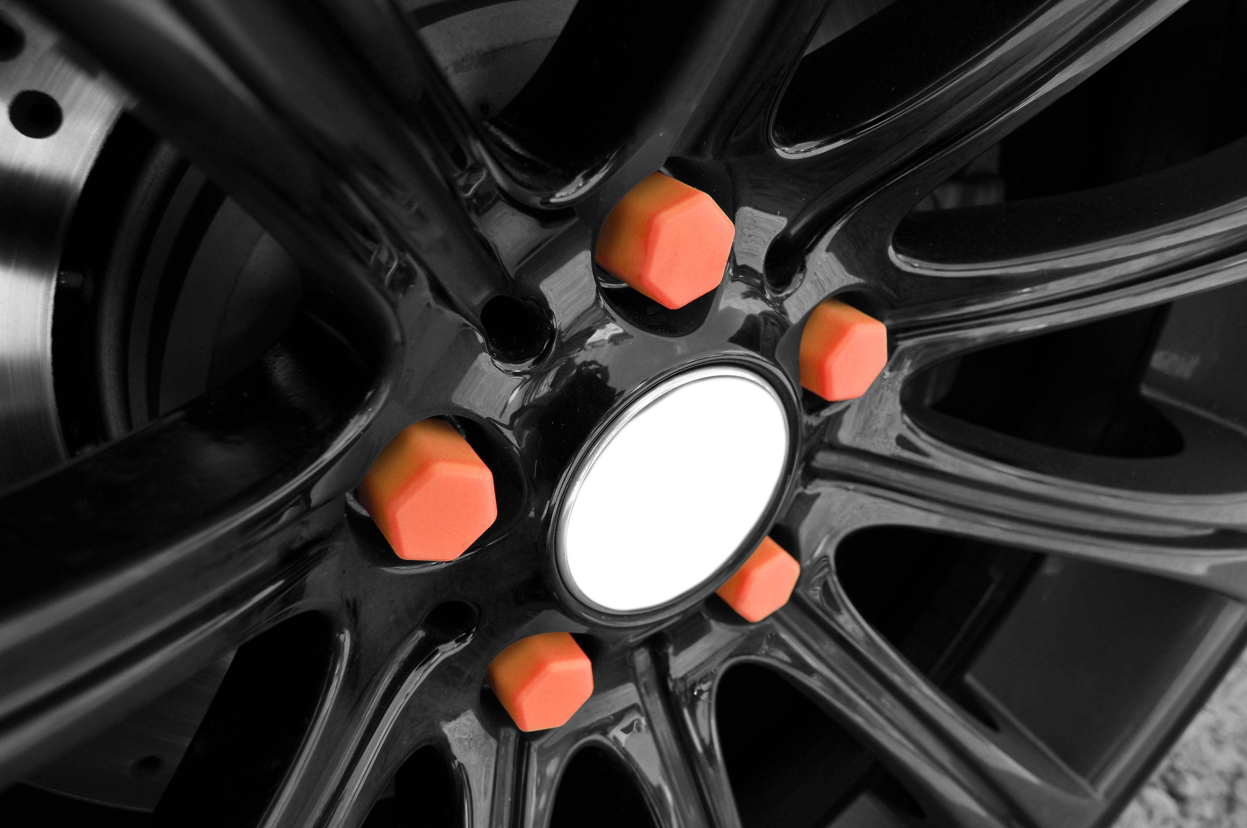 20 Stück Radschraubenkappen Silikon Orange SW21