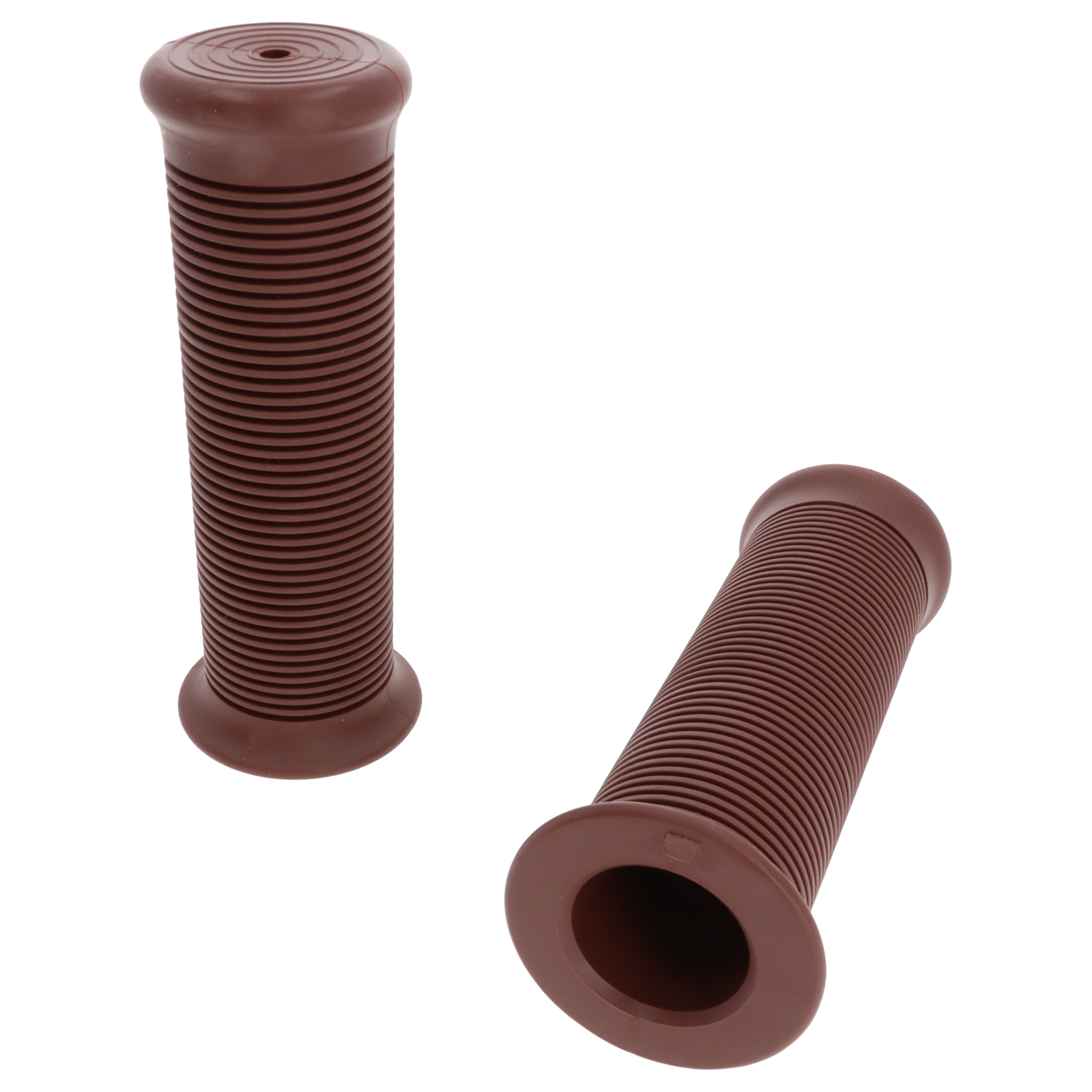 Paar Griffgummis 25mm/28mm geschlossen braun soft im Old-School Design für Motorrrad Roller