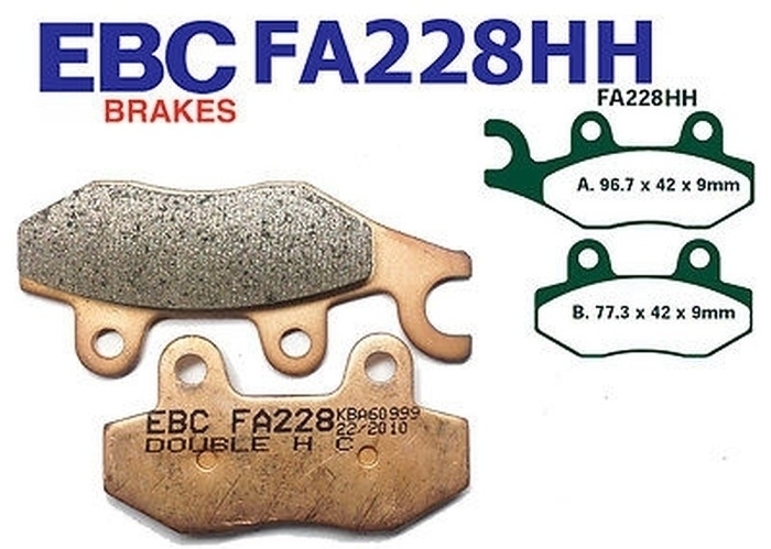 EBC FA228HH Bremsbeläge für Aprilia Benelli Daelim Honda Kawasaki MZ/MUZ Keeway Kymco Peugeot