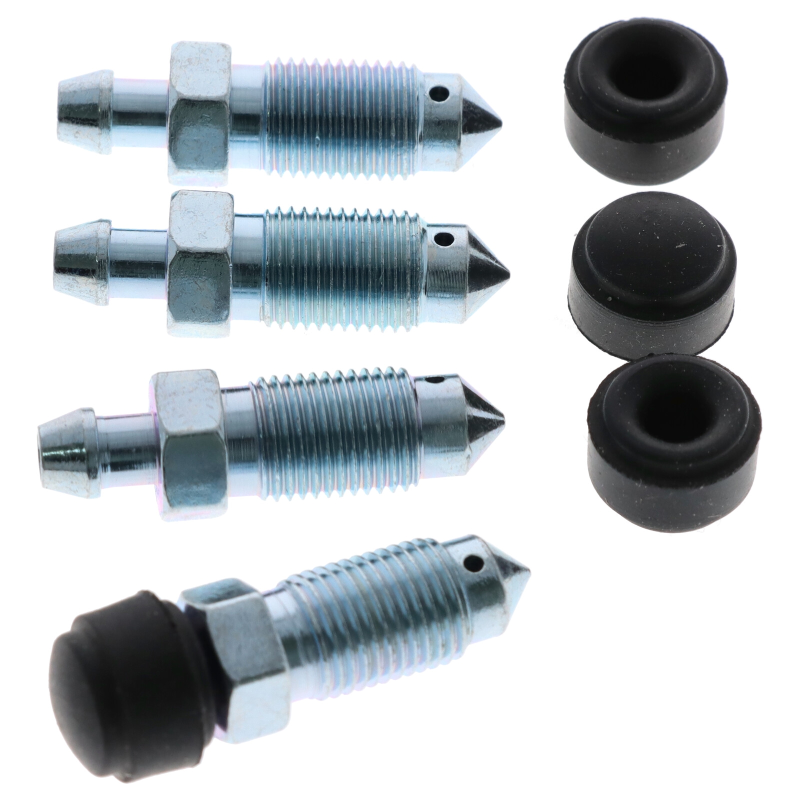 4x Quickbrake Bremssattel Entlüfterschraube Entlüftungsventile M10x1x36 SW11 mit Kappen