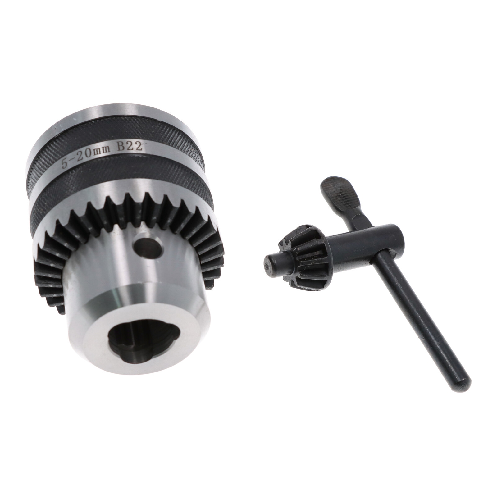 Zahnkranzbohrfutter 5-20 mm für Bohrfutterkegel B22 mit Schlüssel