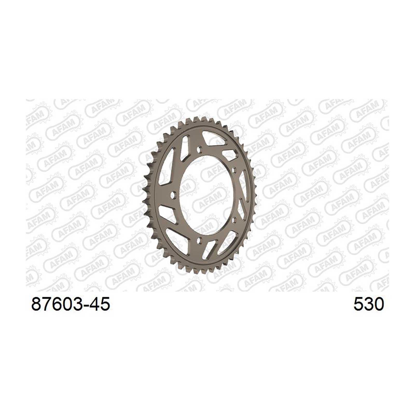 AFAM Kettenrad Teilung 530 45 Zähne Alu gun metal