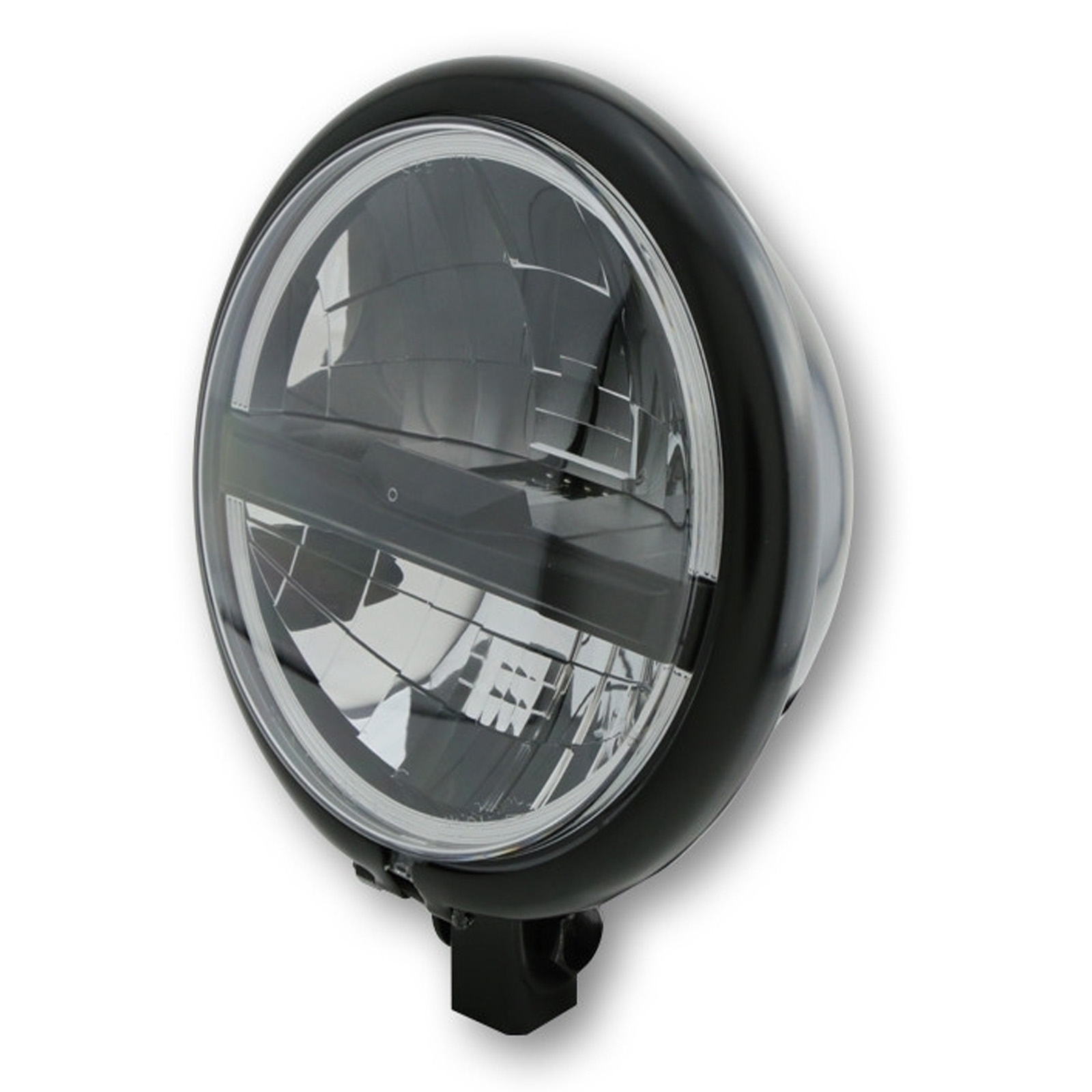 HIGHSIDER pro 5 3/4 Zoll Scheinwerfer Bates Style Typ 5 LED Schwarz Untere Befestigung