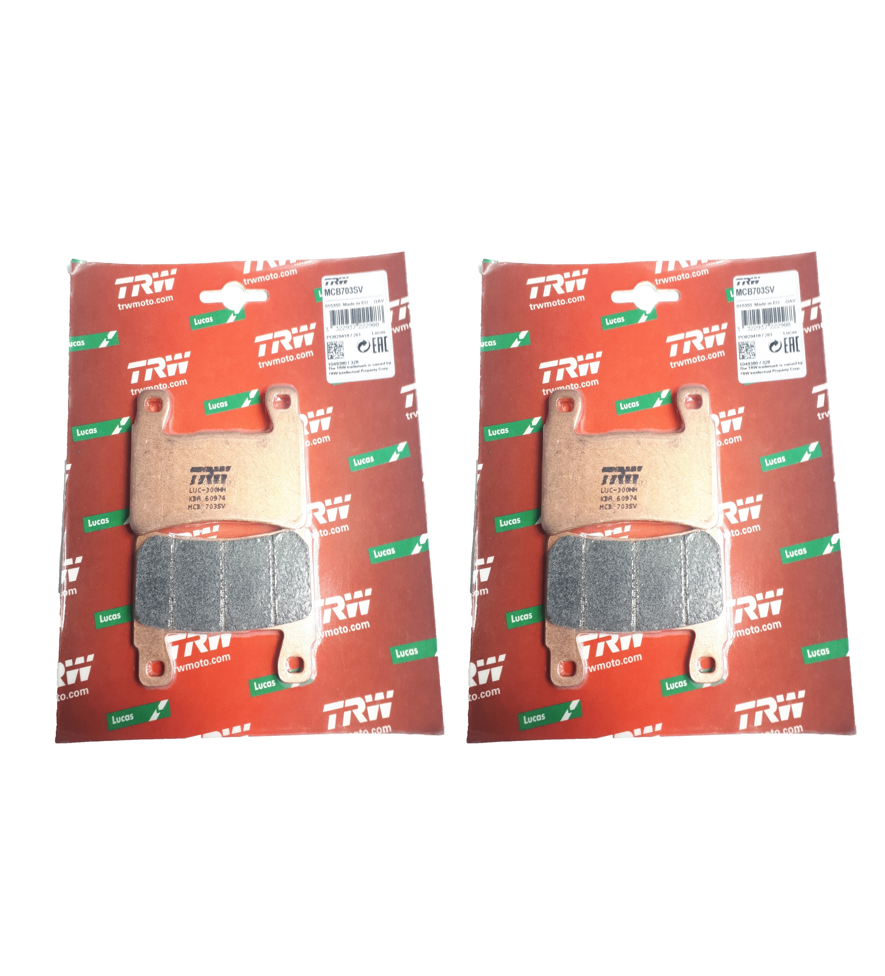 TRW MCB703SV Bremsbelagsatz vorne für Honda CBR900RR 1998-2003 SC44 SC50 VTR1000 CBR600 F