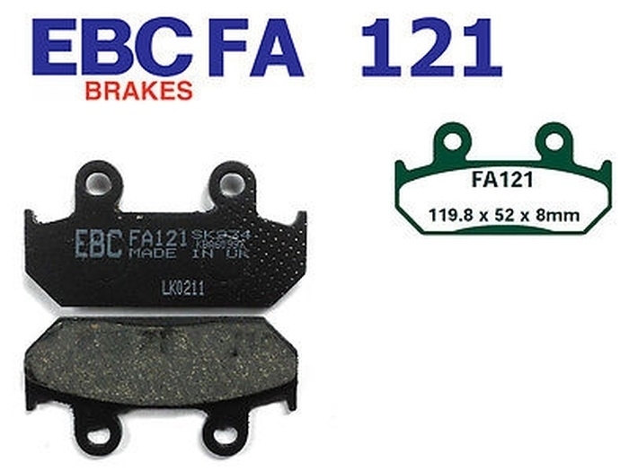 EBC Bremsbeläge FA121 für Honda CB 450 S CBR 400 600 XRV 750 VFR 400 NSR 250