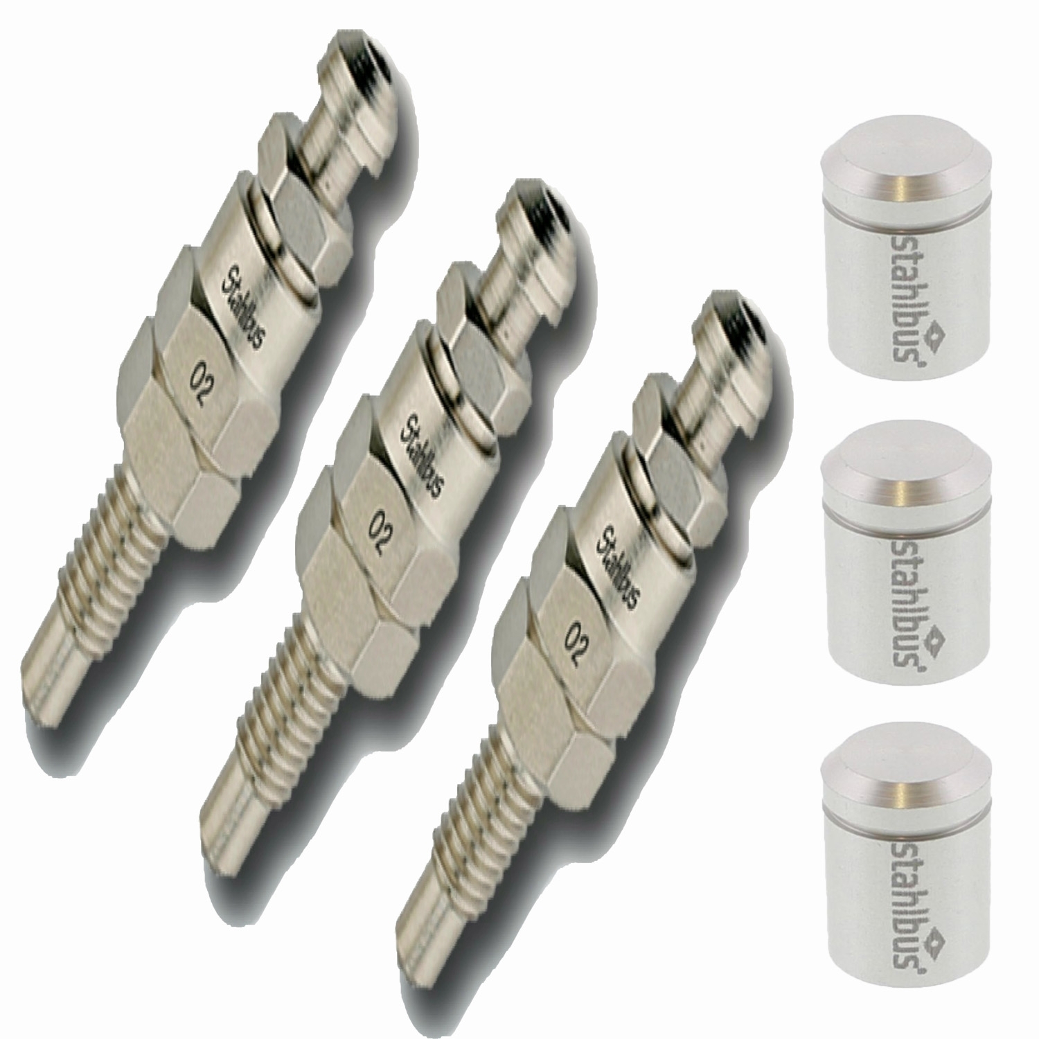 3x stahlbus Schnell-Entlüfterschraube Entlüfterventil M6x1.0x16mm + Alukappe Natur