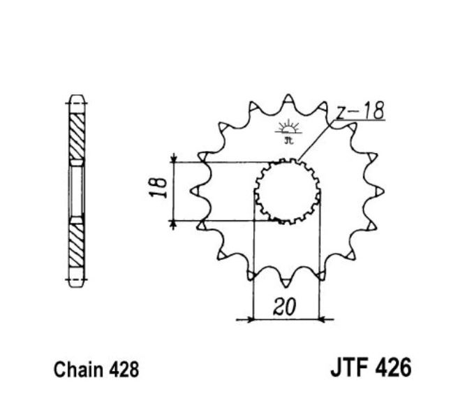 JT Ritzel 13 Zähne Teilung 428  / 426.13 JT Sprockets