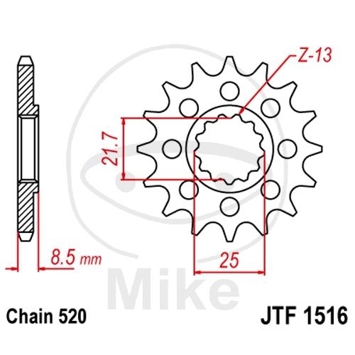 JT Ritzel RAC 14Z Teilung 520 JT Sprockets JTF1516.14
