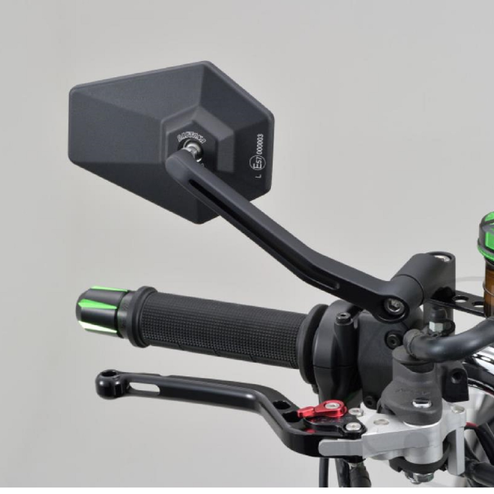 Spiegel universell für viele Fahrzeuge aus Aluminium in schwarz mit M10 Gewinde Beidseitig montierbar