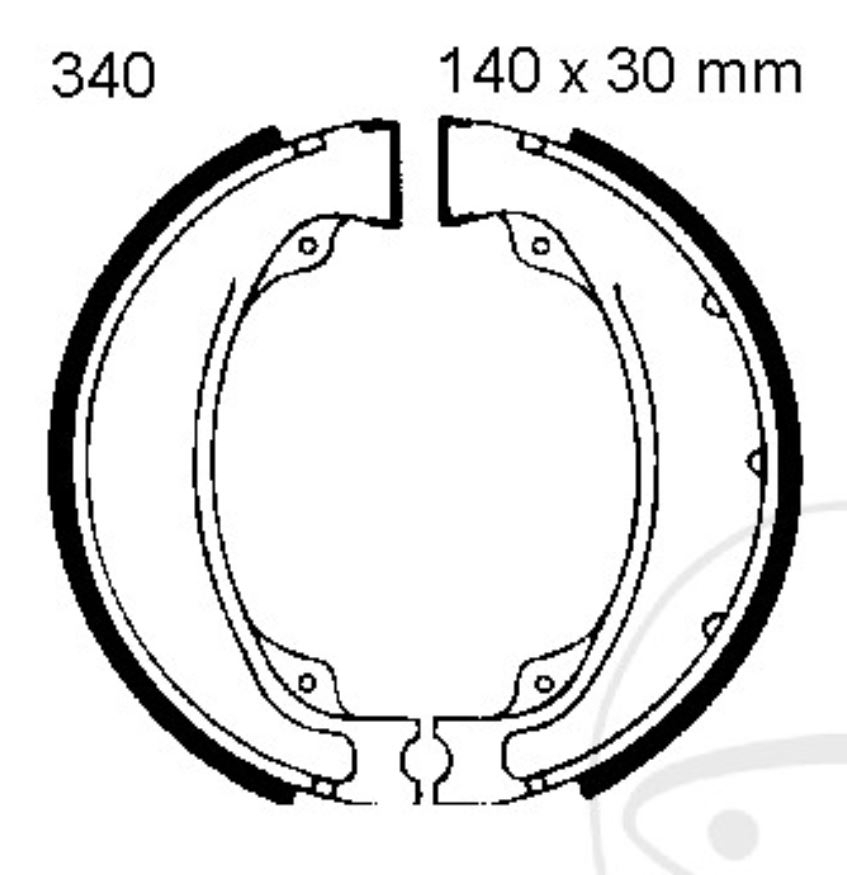 EBC Bremsbacken mit Feder H340 140x30mm für Honda XBR XLV GB TRX