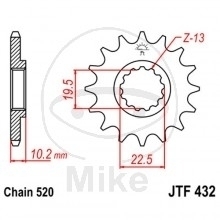 JT Ritzel 12 Zähne Teilung 520  / 432.12 JT Sprockets