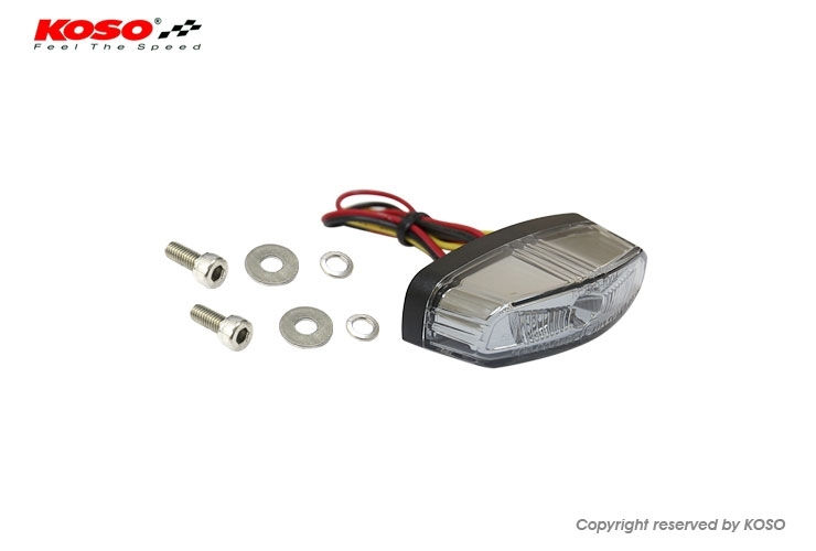 KOSO HAWKEYE LED Motorrad Rücklicht Universal getönt Kennzeichenbeleuchtung