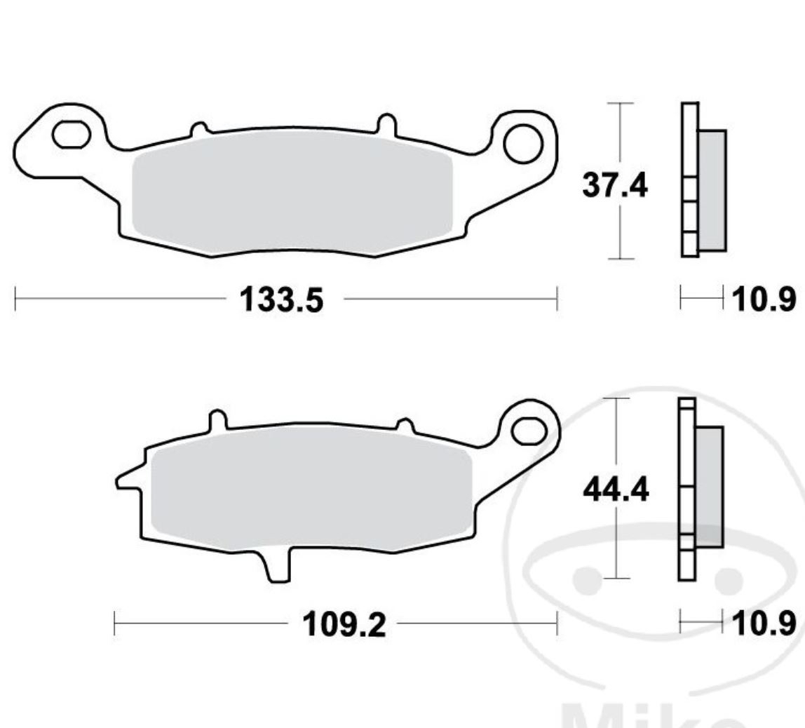 TRW MCB843 Bremsbeläge hinten für Kawasaki VN 900 1500 1600 2000 Suzuki VZ VL 1500
