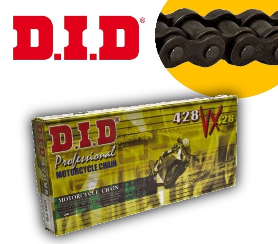 DID X-Ringkette VX gold / stahlfarben 428 Teilung 130 Glieder offen mit Clipschloss DID428VXGB/130FB