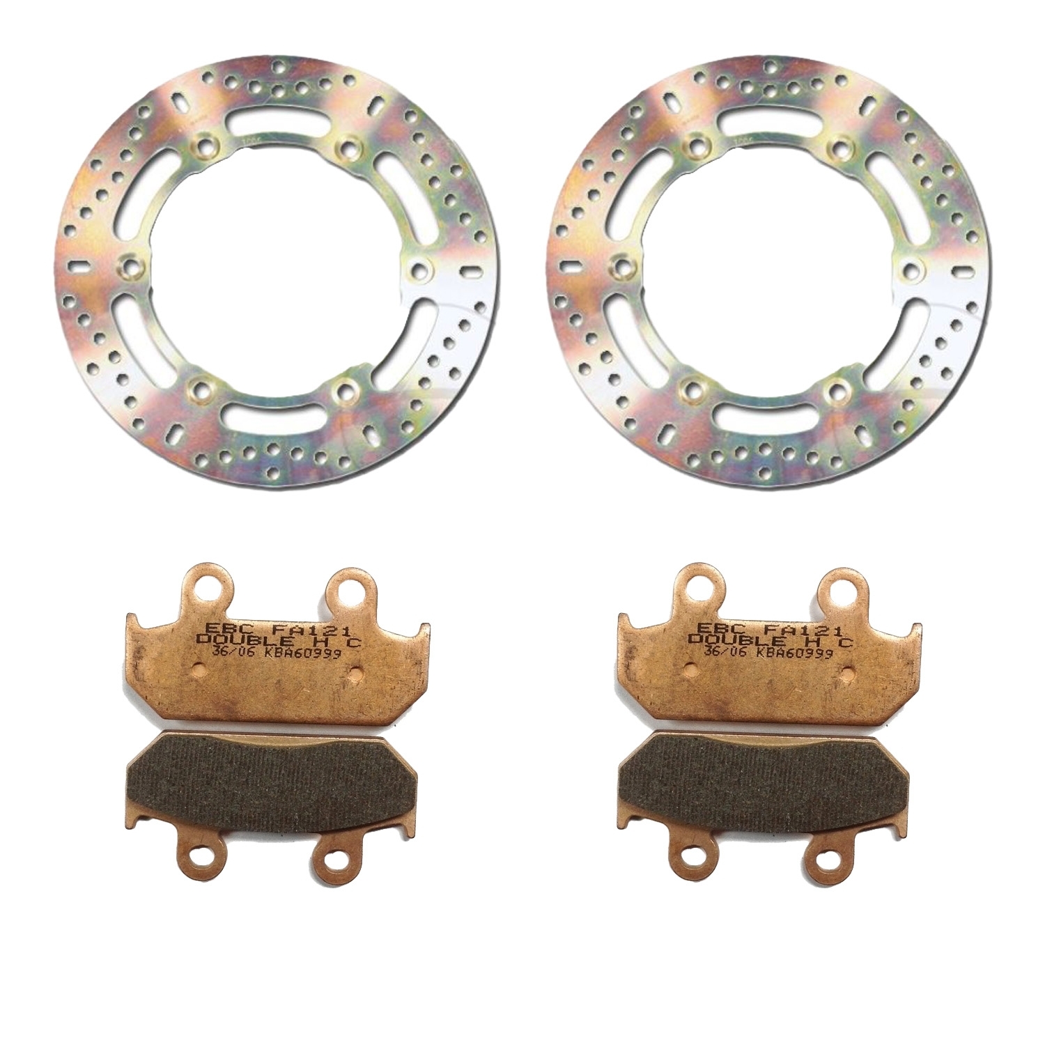 EBC Bremsen Set vorne 2x MD1006 + 2x FA121HH Sintermetall Honda