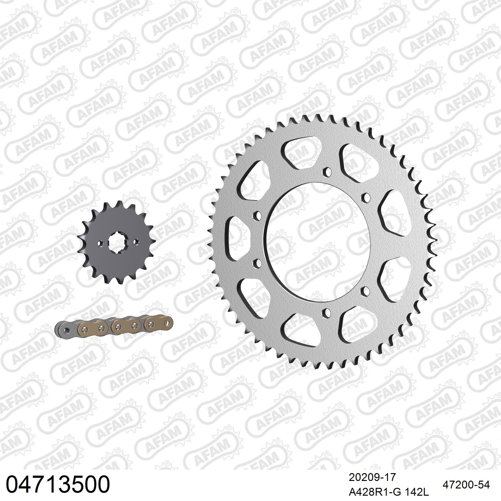 AFAM Kettensatz 428 golden 2244kg für Derbi 125 R Senda 2004-2005