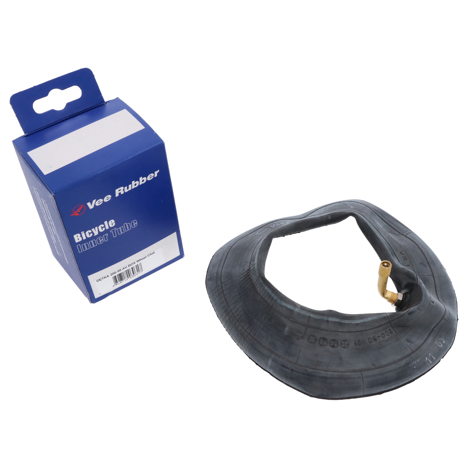 Reifenschlauch Schlauch für Rollstuhl 200x50 7 x 3/4 90°/90° mit Autoventil Winkelventil