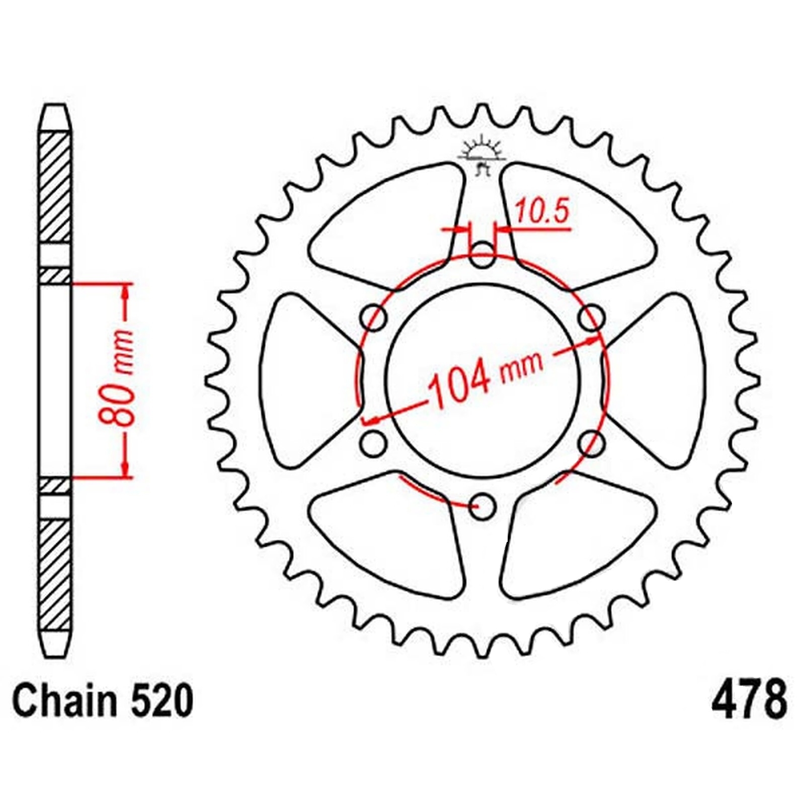 JT Kettenrad 43Z 520 Teilung für Kawasaki ER6F ER6N KLE Z ZX6R ZX7RR ZX9R ZXR