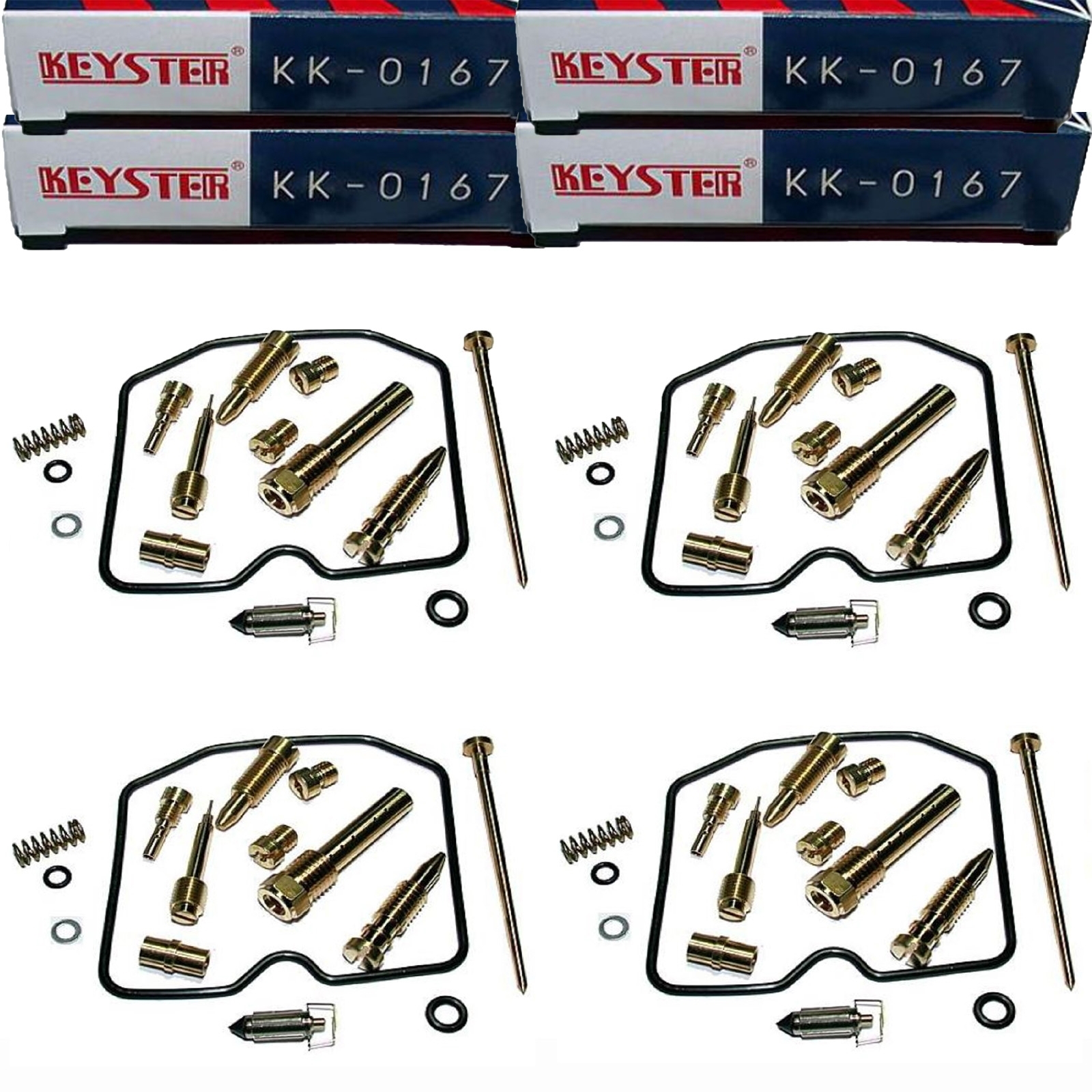 4x Keyster KK-0167 Vergaser Reparatursatz für Kawasaki ZR 550 B Zephyr 1991 - 1995 ZR550B