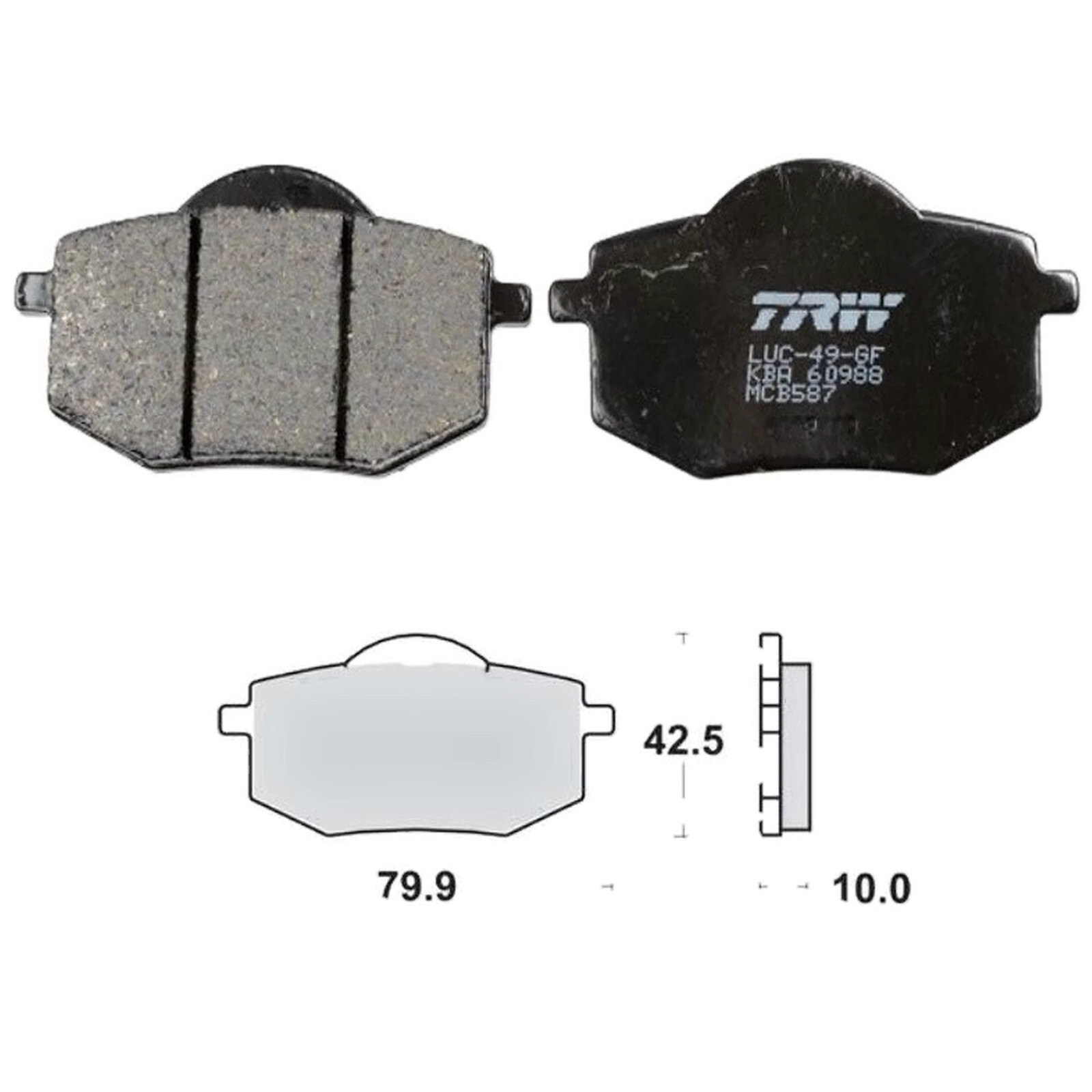 TRW MCB587 Bremsbelag vorne für Yamaha XV535 Virago 1988 - 1994 2YL 3BR H N SH