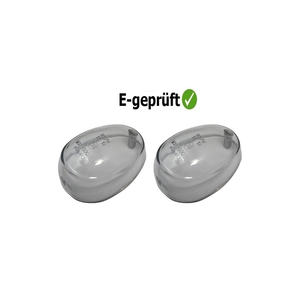 2x JMP Blinkerglas grau getönt für Aprilia Pegaso Moto Guzzi V11 Rieju RR SMX MRX