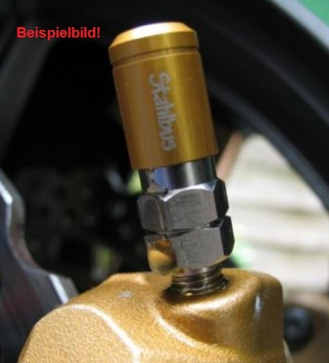 2x stahlbus Schnell-Entlüfterschraube SB-110311 M8x1.25 mit Entlüftungsventil & Ventilkappen Gold