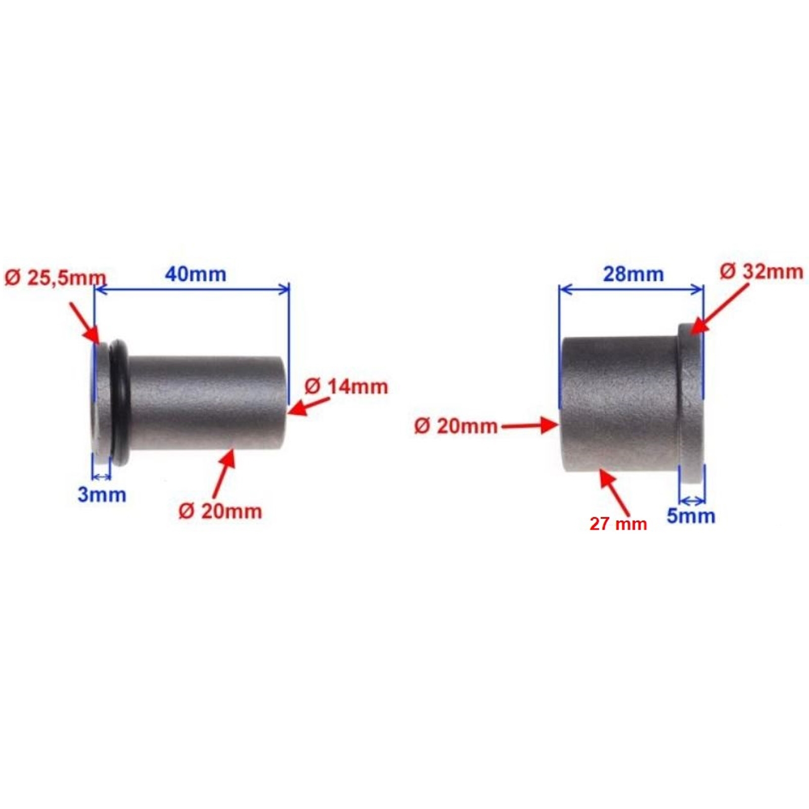 2x Schwingenlager für Suzuki GN125 GN 125 1982-1983, 1989, 1990-2001 DR125