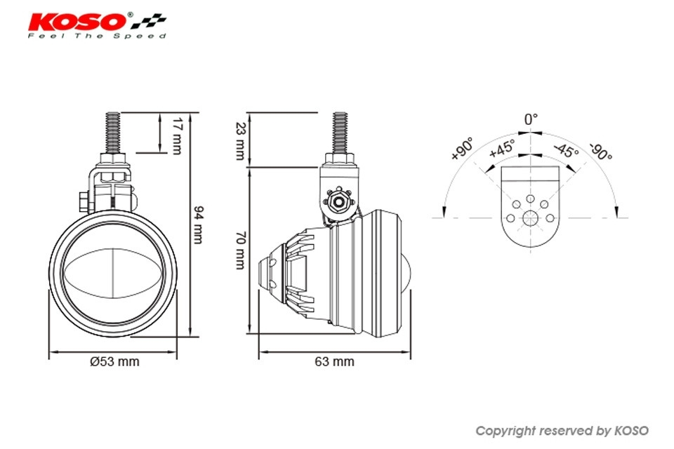 KOSO LED-Nebelscheinwerfer schwarz