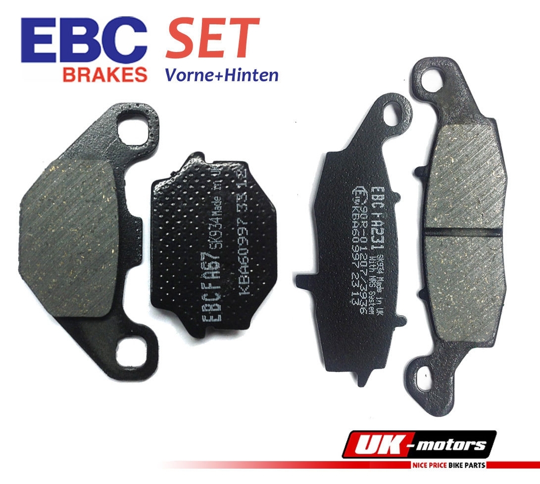 EBC Bremsbeläge SET Vorne + Hinten für Kawasaki ZR 250 B6 (Balius-II) 02