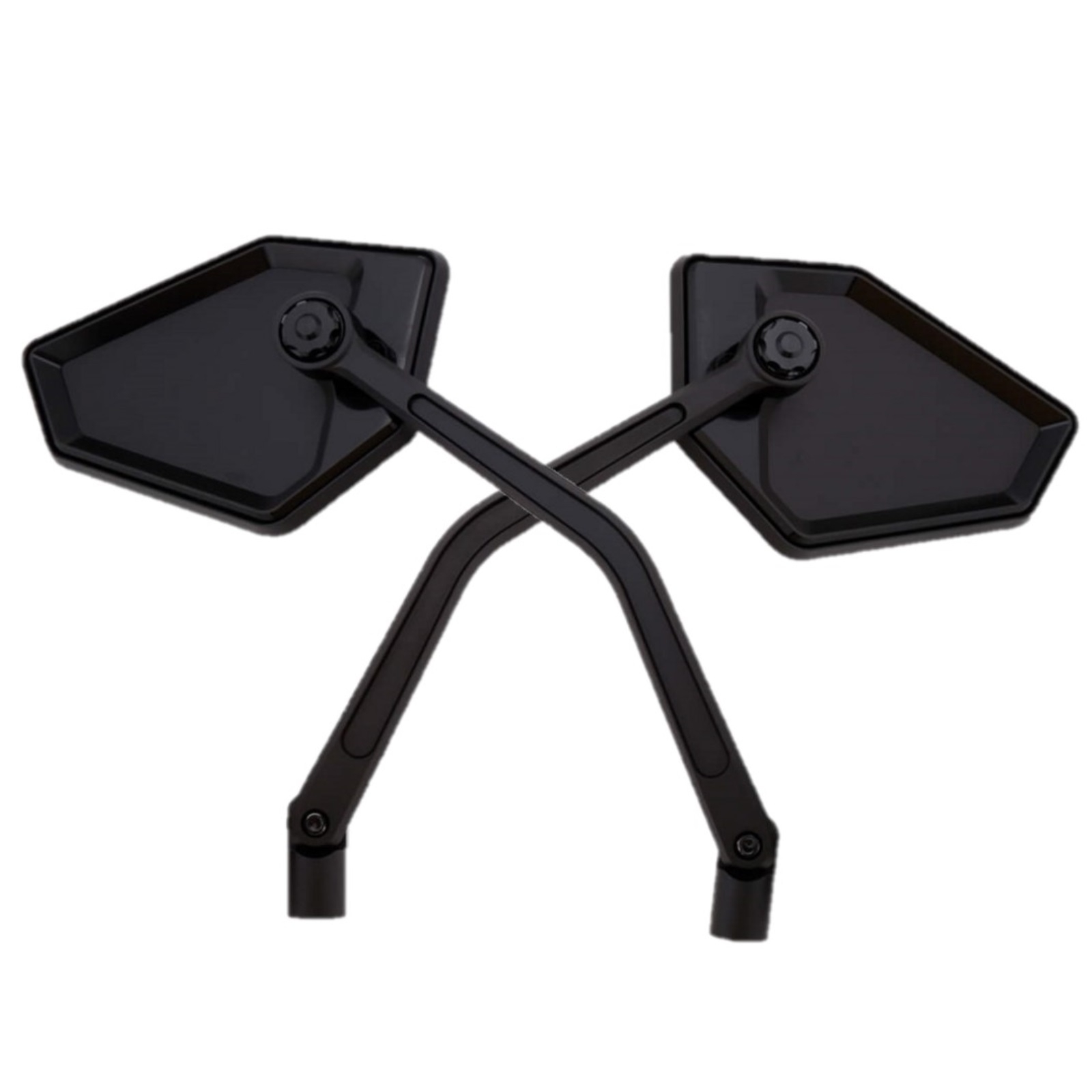 Spiegelpaar passt für viele Fahrzeuge aus Aluminium in schwarz mit M10 Gewinde Beidseitig montierbar