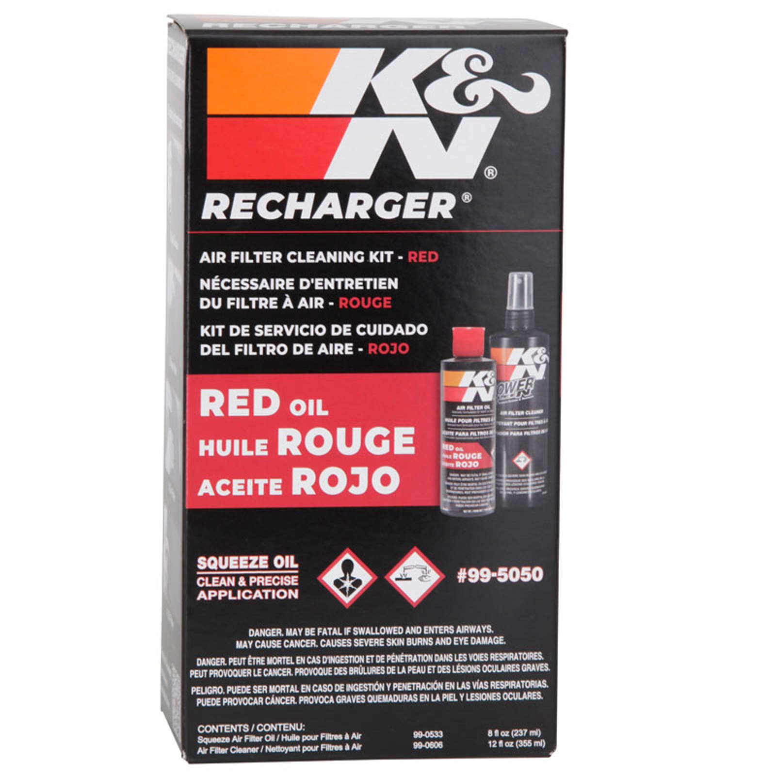 K&N Luftfilterservicekit Universeller Einsatz Auto Quad Motorrad Maschinen