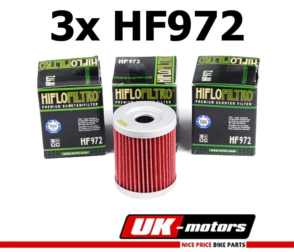 3x Hiflo Ölfilter für Suzuki Burgman AN250 AN400 SYM Maxsym Yamaha XMax Majesty Iron Max YP400