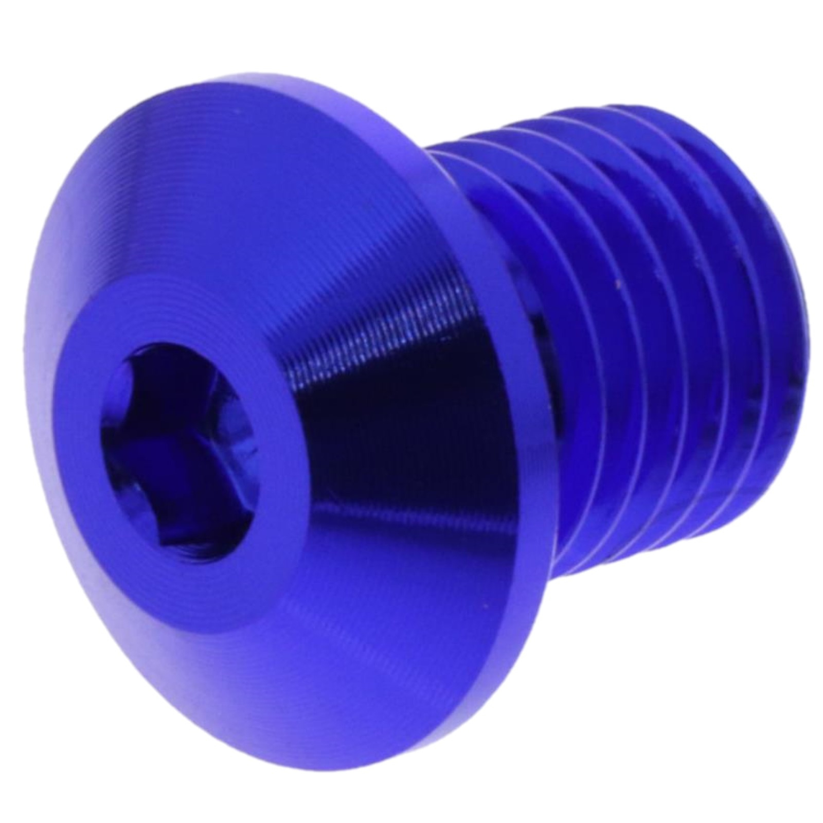 Abdeckschraube für Daytonaspiegel M10 x 1,25mm Linksgewinde Aluminium in blau