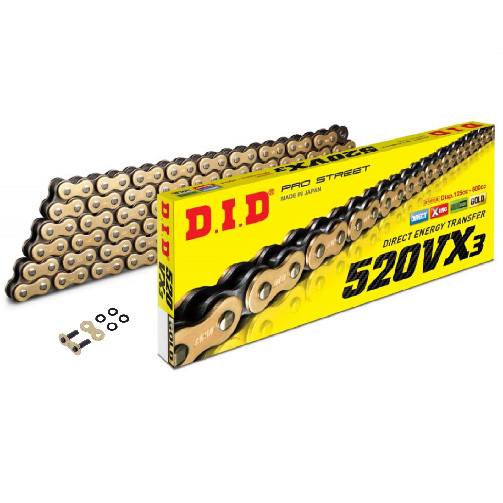 DID X-Ringkette G&B 520VX3/104 Kette offen mit Nietschloss