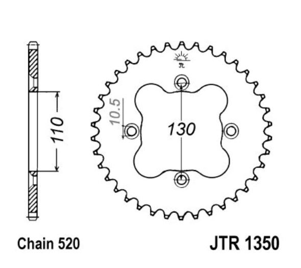 JT Kettenrad 36 Zähne Teilung 520 / JTR1350.36 JT Sprockets